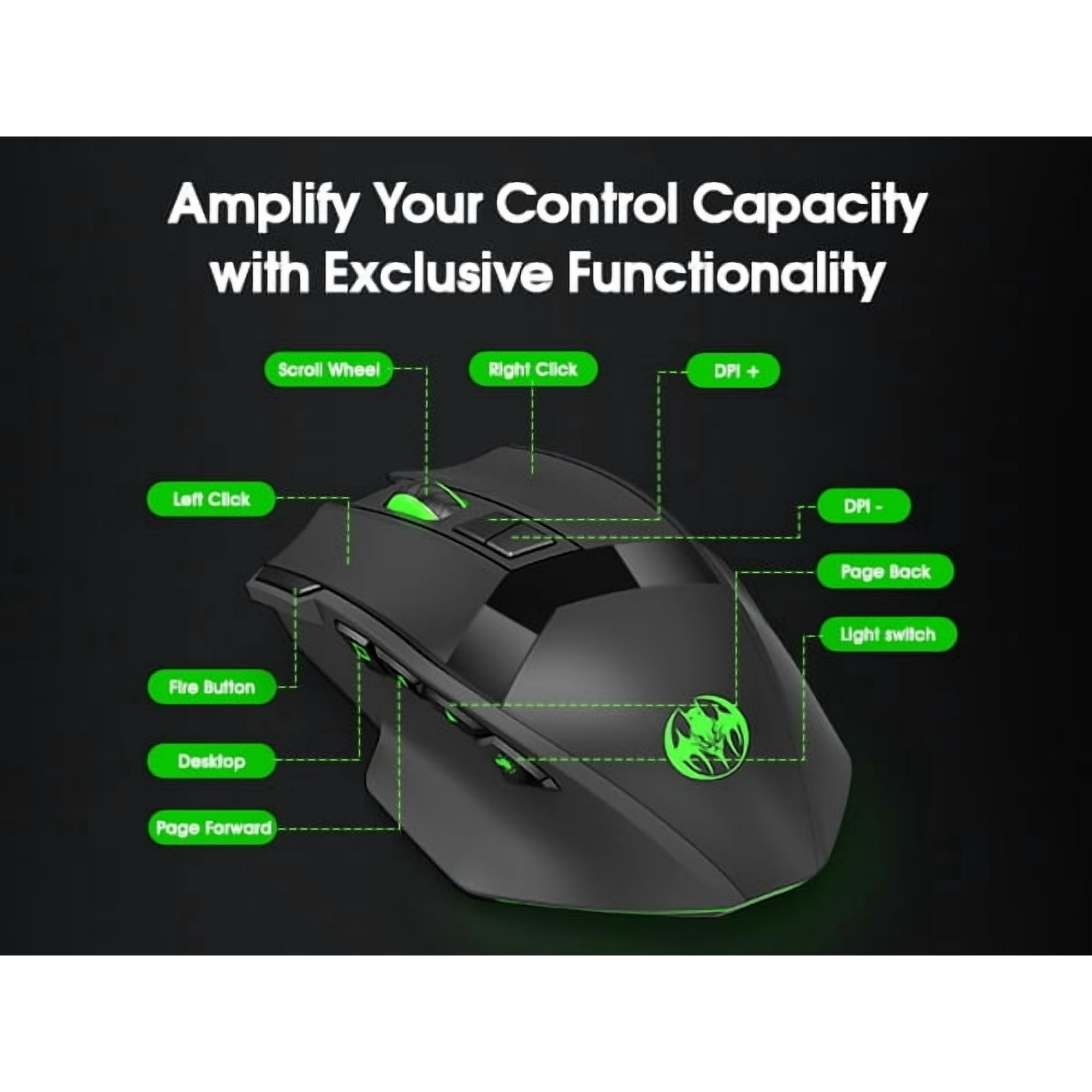 Wireless Gaming Mouse, 16000 DPI Adjustable, Bluetooth 5.2 & 2.4GHz Dual Mode, Lightweight, 10 Buttons, RGB Lighting, for PC Gaming & Office, Muzpu (Black)