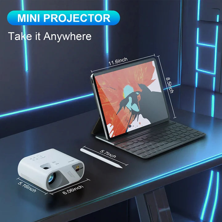 5G WiFi Bluetooth Video Projector, Full HD 1080P Outdoor Movie Projector, Portable Projector Compatible With HDMI/ USB/ AV/ Smartphone/ TV Stick/ Laptop (Projector Screen and Tripod Included)