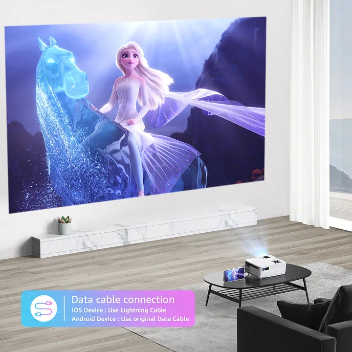 Native 1080P 5G WiFi Bluetooth Projector（Carrying Bag Included),15000LM Full HD Movie Projector, LCD technology 300" Display Support 4k Home Theater for Outdoor Movies