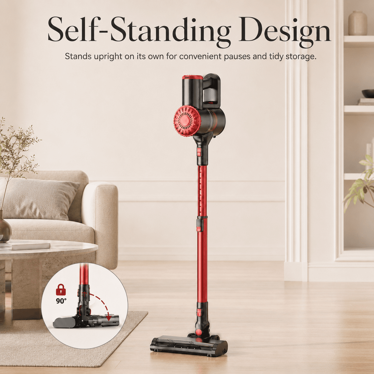 ANSFIL Cordless Vacuum Cleaner 40KPA/55min/2600mAh Lightweight Stick Vacuum for Home Pet Hair Carpet Hard Floor