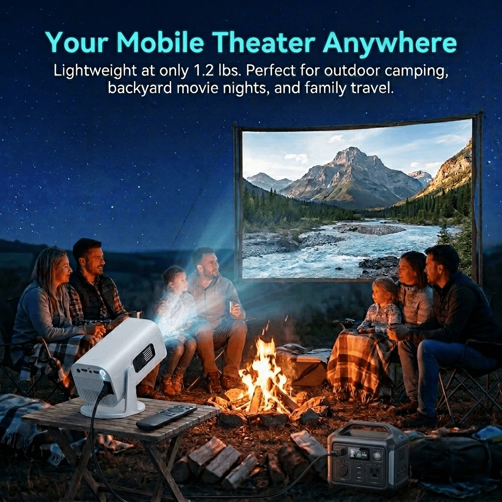Gazsocy Mini Projector with Wifi and Bluetooth,Smart Video Projector Support 4K Decoding, Built in Speaker and App,200 ANSI
